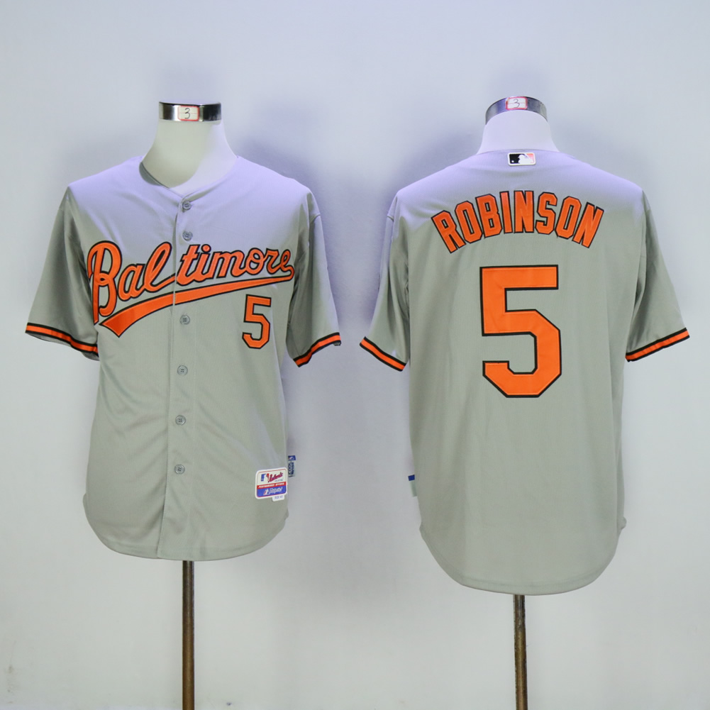 Men Baltimore Orioles 5 Robinson Grey MLB Jerseys